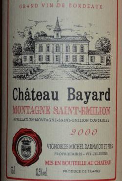 AOC Montagne Saint Emilion – Château Bayard 2016